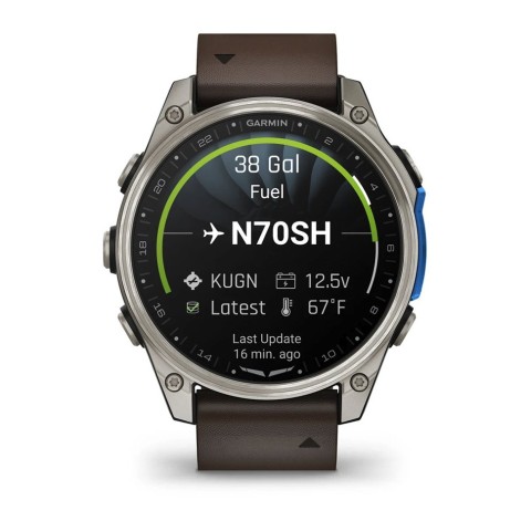 Авіаційний годинник Garmin D2 Mach 2 Titanium 47мм з Oxford Brown із коричневим шкіряним ремінцем 010-02904-31