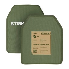 Комплект бронеплит керамічних Ukrarmor 6 клас, 5,6 кг, M, Олива комплект