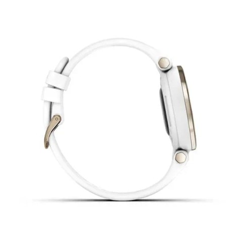 Смарт-часы Garmin Lily Sport с кремово-золотистым безелем, белым корпусом и силиконовым ремешком