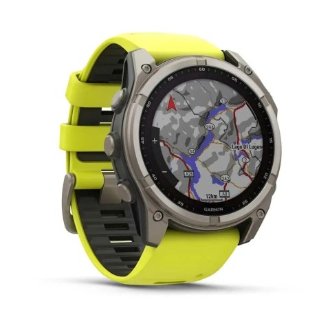Смарт-годинник Garmin fenix 8 (51 мм) Sapphire Solar титан яскраво-жовтий/графітовий