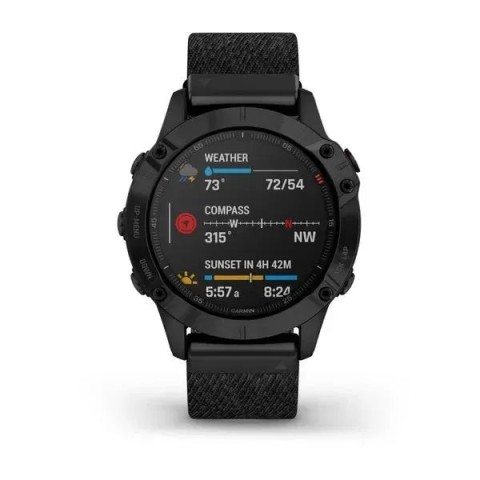 Смарт-годинник Garmin fenix 6 Pro Sapphire з чорним нейлоновим ремінцем