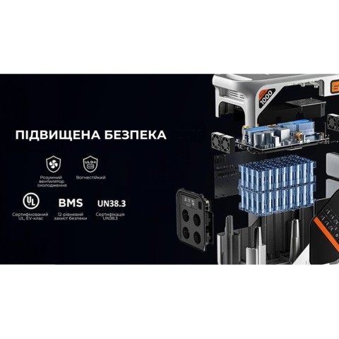 Зарядна станція Litheli 1800 Вт, 1069 Вт·год, LiFePO4, + 2 Power Bank (U20EH17-0U200)