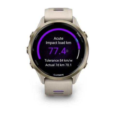 Смарт-годинник Garmin Forerunner 970 золотистий титан французький сірий/індиго