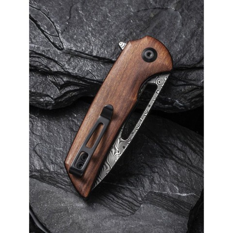 Ніж складаний кишеньковий Civivi Odium, (6.7 см) Damascus / Guibourtia Wood