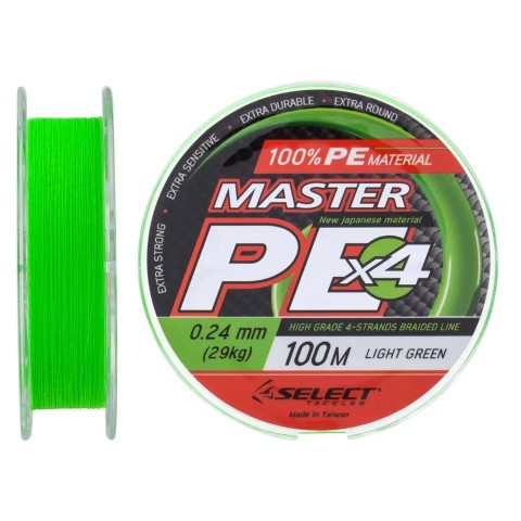 Шнур Select Master PE 100m (салат.) #2.5/0.24mm 64lb/29kg