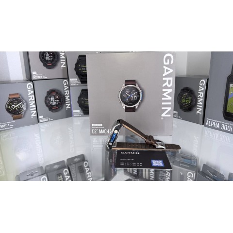 Авіаційний годинник Garmin D2 Mach 2 Titanium 47мм з Oxford Brown із коричневим шкіряним ремінцем 010-02904-31