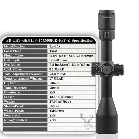 Discovery Optics ED-LHT GENII 3-15X50SFIR FFP-Z