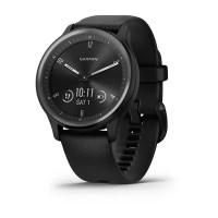 Смарт-годинник Garmin vivomove Sport чорний із силіконовим ремінцем і графітовими вставками