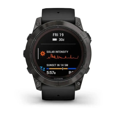 Смарт-годинник Garmin fenix 7X Pro Sapphire Solar Edition карбоново-сірий титановий DLC з чорним ремінцем