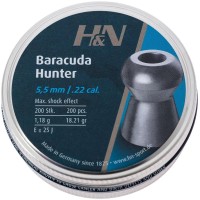 Пули пневматические H&N Baracuda Hunter. Кал. 5.5 мм. Вес - 1.18 г. 200 шт/уп