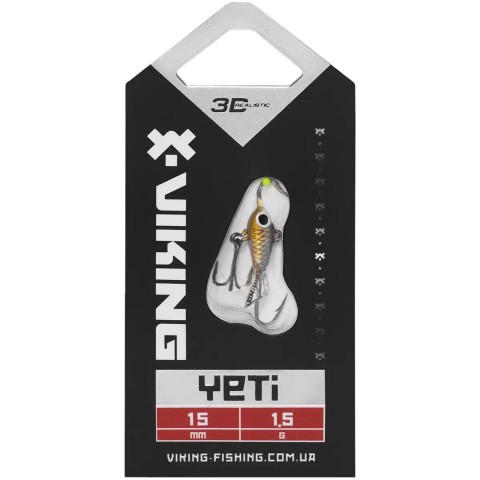 Балансир Viking Fishing Yeti Ice Jig 15mm 1.5g #23 Smelt