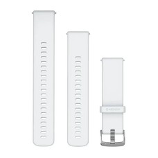 Швидкозмінні ремінці для смарт-годинника Garmin (22 мм) силіконові, білі зі сріблястою фурнітурою
