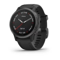 Смарт-часы Garmin fenix 6S Pro Sapphire серые DLC с черным ремешком