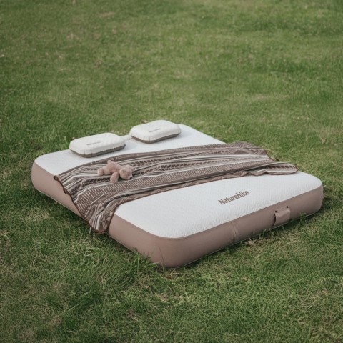 Самонадувний матрац, трьохмісний, із вбудованою помпою Naturehike CNK2450WS040, 250 мм, сірий