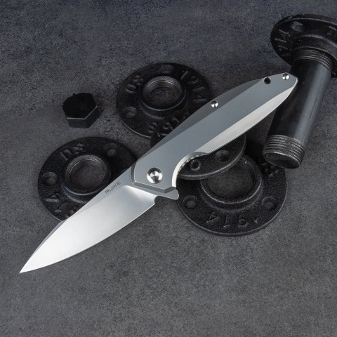 Ніж складаний туристичний Ruike P128-SF, (9.3 см) 14C28N / 3cr14n сірий