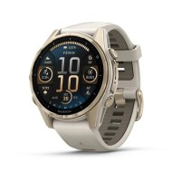 Смарт-годинник Garmin fenix 8 AMOLED (43 мм) Sapphire золотистий/туманно-сірий пісочний
