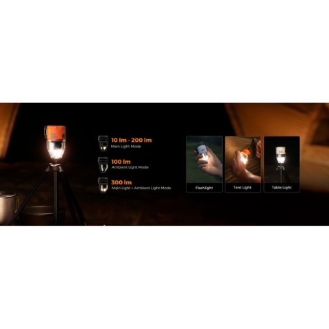 Насос-ліхтар кемпінговий Flextail Max Pump 3, помаранчевий