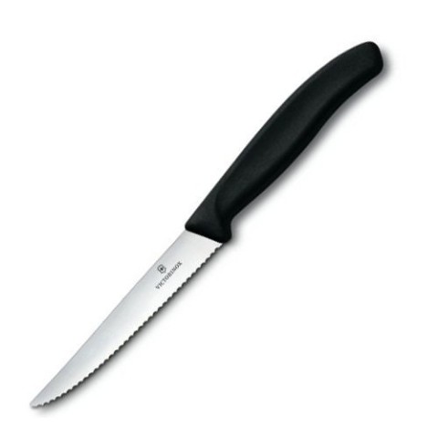 Кухонний ніж Victorinox SwissClassic Steak лезо 11см хвил. з чорн. ручкою