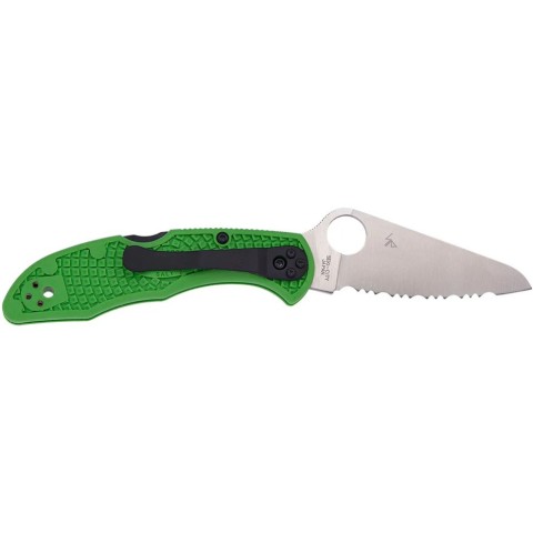 Ніж Spyderco Salt 2, серрейтор, LC200N, FRN green