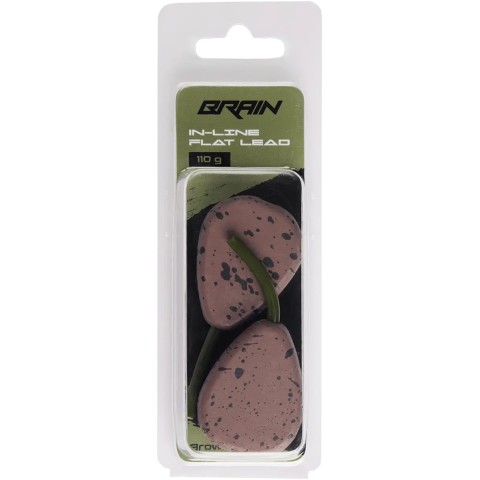 Грузило Brain In-Line Flat Lead 110g 2шт/уп brown