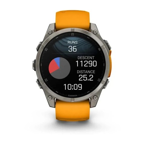 Смарт-годинник Garmin fenix 8 AMOLED (47 мм) Sapphire титан помаранчевий/графіт