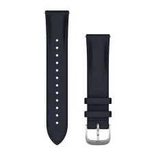Швидкозмінні ремінці Garmin зі шкіри (20 мм) темно-сині з тисненням і сріблястою фурнітурою