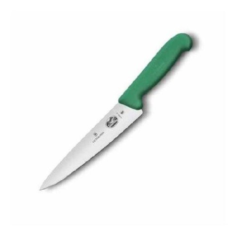 Кухонний ніж Victorinox Fibrox Carving лезо 15см з зел. ручкою