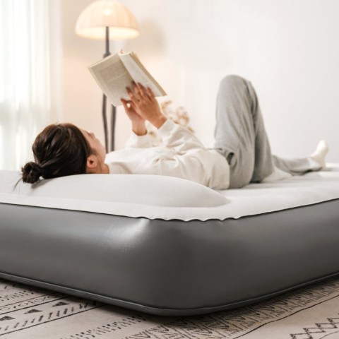 Самонадувний матрац, одномісний, із вбудованою помпою Naturehike CNK2450WS040, 250 мм, сірий