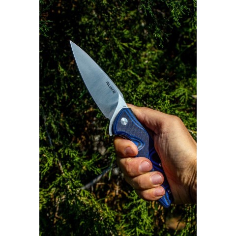 Ніж складаний туристичний Ruike Fang P105-Q, (9.2 см) 14C28N / G10 синій