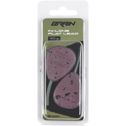 Грузило Brain In-Line Flat Lead 150g 2шт/уп brown