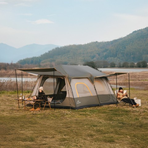 Намет шестимісний Naturehike Cape 8.4 CNK2450WS050 з швидким розкриттям, сіро-коричневий