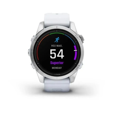 Смарт-часы Garmin epix Pro Gen 2 Standard Edition (42мм) серебристые с ремешком цвета белого камня