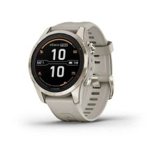 Смарт-годинник Garmin fenix 7S Pro Sapphire Solar Edition ніжно-золотистий зі світло-пісочним ремінцем