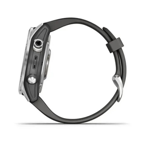 Смарт-часы Garmin fenix 7S серебристые с ремешком графитового цвета