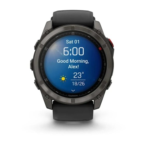 Смарт-годинник Garmin fenix 8 Pro AMOLED (51 мм) Sapphire карбоново-сірий DLC титан чорний/гравійно-сірий