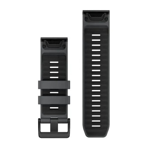 Ремінці для годинника Garmin QuickFit 26 силіконові грифельно-сірі/чорні