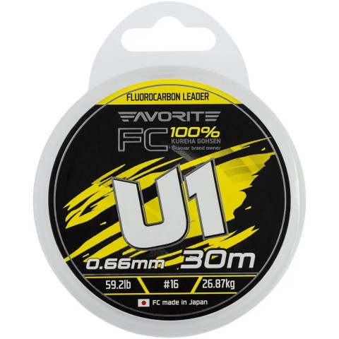Флюорокарбон Favorite U1 FC 30m #16/0.66mm 59.2lb/26.87kg