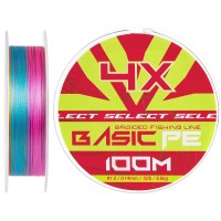 Шнур Select Basic PE Multicolor 100m #1.0/0.14mm 15lb/6.8kg