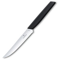 Кухонний ніж Victorinox Swiss Modern Steak&Pizza 12см хвил. з черн. ручкою