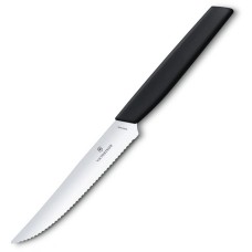 Кухонний ніж Victorinox Swiss Modern Steak&Pizza 12см хвил. з черн. ручкою