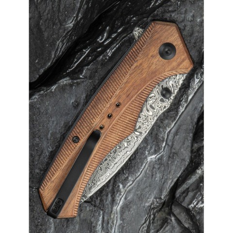 Ніж складаний туристичний Civivi Photonix, (9.4 см) Damascus / Guibourtia Wood