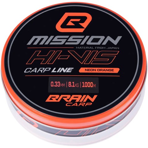 Леска Brain Mission Carp Line (Neon Orange) 1000m 0.33mm 8.1kg