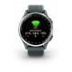 Смарт-годинник Garmin Approach S44 зі сріблястим алюмінієвим безелем та сірим ремінцем