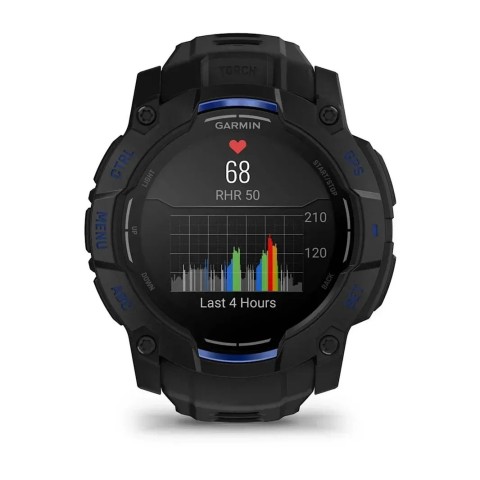Смарт-годинник Garmin Instinct 3 (50 мм) AMOLED чорний/синя блискавка