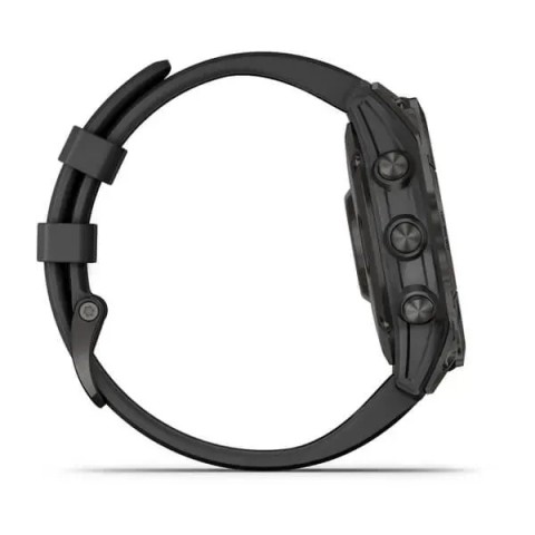 Смарт-часы Garmin fenix 7 Sapphire Solar карбоново-серые титановые DLC с черным ремешком