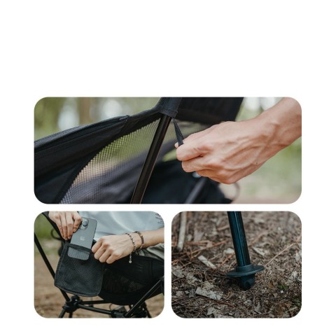 Крісло складане Naturehike Clamshell 001 Triangle Folding Moon Chair, чорний