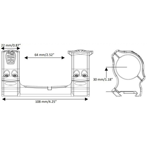 Моноблок Spuhr SCP-3001A 30 мм (H-30.0 mm) Сплав. Picatinny