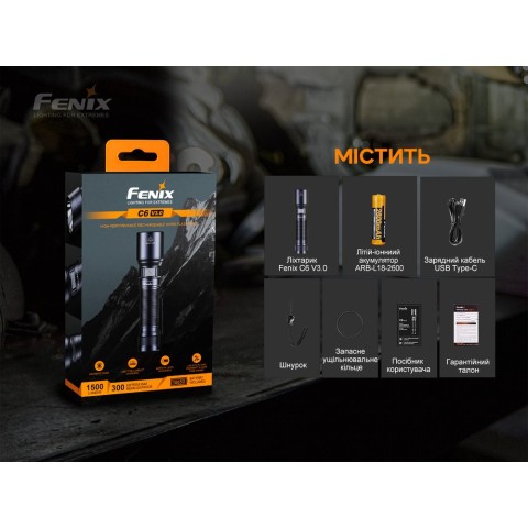 Ліхтар ручний Fenix C6V3.0 блакитний | Лімітована серія