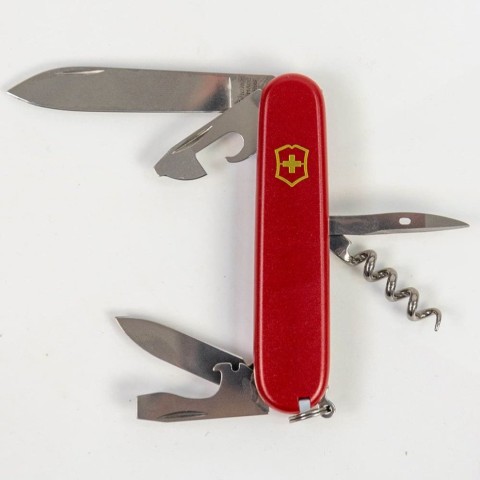 Ніж Victorinox Spartan Mat 91мм,12функ,черв.мат,штоп,жовт.лого