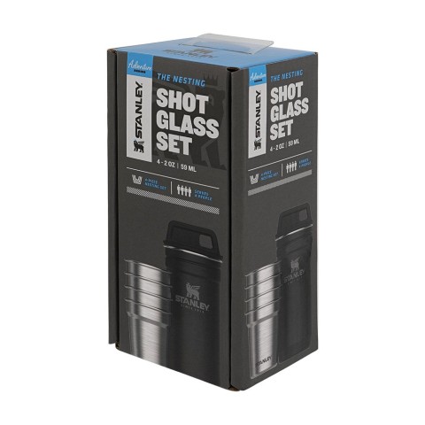 Набір Stanley Adventure Combo Matte Black: фляга та 4 рюмки